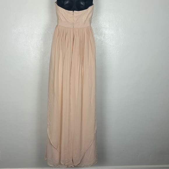 Jenny Yoo 'Aidan' Convertible Strapless Chiffon Gown size  6  Blush - Picture 9 of 15